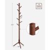 Sturdy Solid Wood Coat Rack in White Finish with 8 Hooks