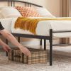 Full size Black Metal Platform Bed Frame with Arched Headboard