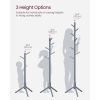Space Saving Solid Wood Coat Rack in Grey Finish with 8 Hooks