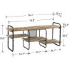 Modern Grey Wood and Metal Entertainment Center TV Stand for TV up to 60-inch