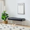 Modern Black Faux Leather Upholstered End of Bed Bench with Transparent Legs