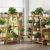 Indoor Outdoor 12-Shelf Solid Wood Triangular Flower Pot Plant Stand