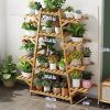 Indoor Outdoor 12-Shelf Solid Wood Triangular Flower Pot Plant Stand