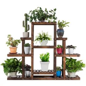 Modern Farmhouse 6-tier Wooden Bookcase Plant Stand Shelving Unit