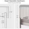 Twin size White Upholstered Platform Bed Frame with Headboard