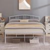 Twin size White Metal Platform Bed Frame with Arched Headboard