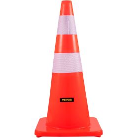 VEVOR Safety Cones,  Cm Height, 12 PCS PVC Orange Traffic Cone With 2 Reflective Collars And Weighted Base, Used For Traffic Control, Driveway Road Pa