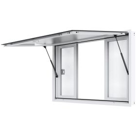 VEVOR Concession Window , Aluminum Alloy Food Truck Service Window With 4 Horizontal Sliding Windows & Awning Door & Drag Hook, Up To 85 Degrees Servi