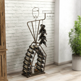 Unique Design Wine Bakers Rack, Freestanding Wine Rack With Storage Bottle, Wine Storage Home Bar For Liquor And Wine, Organizer For Kitchen, Dining R
