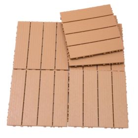 Plastic Interlocking Deck Tiles Pack Of 44 Burlywood