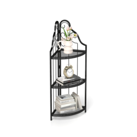 3-Tier Corner Open Shelf,Bookcase Freestanding Shelving Unit,Plant Stand Small Bookshelf For Living Room, Home Office, Kitchen, Small Space