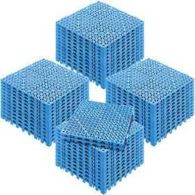 VEVOR Interlocking Tile 50PCS Blue, Drainage Tiles  Splicing, PVC Interlocking Drainage Floor Tiles, Non-Slip Drainage Holes For Restroom, Bathroom, K