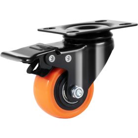 VEVOR Caster Wheels, 2-inch Swivel Plate Casters, Set Of 4, With Security Dual Locking No Noise PVC Wheels, Heavy Duty 150 Lbs Load Capacity Per Caste