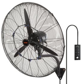 VEVOR Wall-Mount Misting Fan, 30 Inch, 3-speed High Velocity Max. 9500 CFM, Waterproof Oscillating Industrial Wall Fan, Commercial Or Residential For