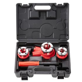 VEVOR Ratchet Pipe Threader Kit, Manual Ratcheting Pipe Threader, Portable Pipe Threading Tool Set With 3PCS NPT Dies, Storage Case For Galvanized Alu