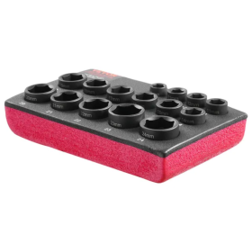 VEVOR Impact Sockets Set 15pcs 6-Point 3 8 Drive Bit Ratchet Tool Kit Case
