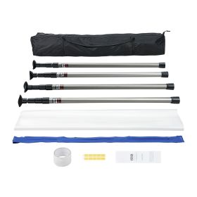 VEVOR Dust Barrier Poles, 12 Ft Barrier Poles, Dust Barrier System With 4 Telescoping Poles, Carry Bag And 32.8x13.12 Ft Plastic Film, For Interior De
