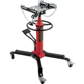 VEVOR Transmission Jack, Capacity Hydraulic Telescopic Transmission Jack, 2-Stage Floor Jack Stand With Foot Pedal,  Swivel Wheel, Garage