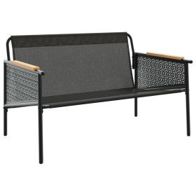 vidaXL BancÄƒ de grÄƒdinÄƒ cu perne, negru, 116 cm, oÈ›el