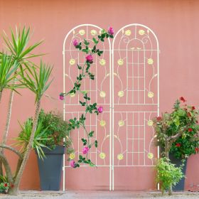 2 Pack Metal Garden Trellis 71x19.7 Rustproof For Climbing Plants Outdoor