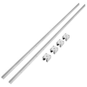 VEVOR Linear Guide Rail Set, SBR16 2000mm, 2 PCS 78.7 In 2000 Mm SBR16 Guide Rails And 4 PCS SBR16UU Slide Blocks, Linear Rails And Bearings Kit For A
