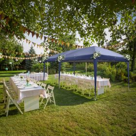 3X6m Blue Right Angle Unfounded Folding Shed Oxford Cloth Spray Coated Iron Pipe