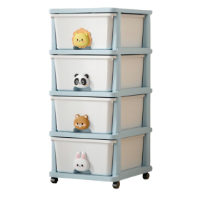 Drawer Storage Rack - 4 Drawers - 4 Layer, Flexible Mobility With Wheels,Wardrobe Storage Organization, Books, Toys, Miscellaneous Storage Rack Suitab
