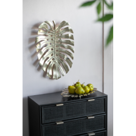 18.9x13.4x1.4 Gold Monstera Leaf Wall DEcor