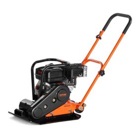 VEVOR Vibratory Compaction Tamper, 6.5 HP, 196CC Gas Engine, 4,200 Lbs Force, 5,600 VPM Plate Compactor With 22.1 X 15.9 In Plate For Walkways, Asphal