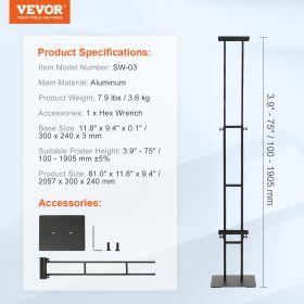 VEVOR Poster Stand, Double-Sided Heavy Duty Pedestal Sign Holder, Floor Standing Sign Holder Banner Stand With Shock-absorbing Base For Display, For B