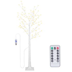 Lighted Birch Tree Artificial White Birch Twig Tree with 8 Warm White Lighting Modes for Wedding Party Christmas Holiday Festival Home Decoration (Option: LightedBirchTree1.8M)