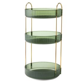 3 Tier Rotating Makeup Organizer 360° Spinning Perfume Cosmetic Storage Tray 55LBS Load Countertop Shelves for Lotion Lipstick (Option: MakeupOrganizerGreen)