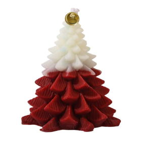 Christmas Tree Scented Candle, Christmas Tree Shaped Candles, Festive Ornaments, Holiday Decor Candles For Kitchen, Living Room, Bedroom, Bathroom-Mor (Color: Red)