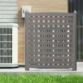 Outdoor Gardening Solid Wood Screen, Air Conditioning Shielding Screen (Option: Gray)