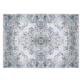 8x10FT Vintage Area Rug Modern Non Slip Carpet Boho Low Pile Soft Rug Waterproof Machine Washable Rug for Living Room Bedroom Kitchen Dining Room Unde (Option: AreaRug810FTType1)