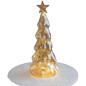 Glass Christmas Tree With Lights, Desktop Christmas Tree Romantic Christmas Decoration Statue, Suitable For Table, Desk, Style (Option: Style1)