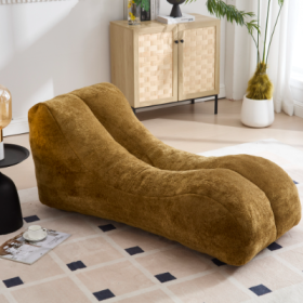 Creative Bean Bag Sofa Chair For Adults Filled With High-quality Sponge That Is Plump And Elastic Fitting The Curves Of The Human Body And Providing G (Color: Brown)