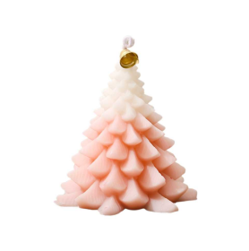 Christmas Tree Scented Candle, Christmas Tree Shaped Candles, Festive Ornaments, Holiday Decor Candles For Kitchen, Living Room, Bedroom, Bathroom-Mor (Color: Pink)