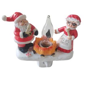 2024 Christmas Night Light,3D Christmas Light,Festive Campfire Light,Snowman Campfire Night Light,Christmas Eve Campfire Flickering Night Light,120V P (Option: Santa Claus)