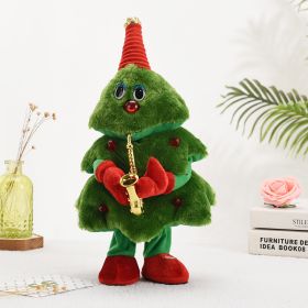Singing Dancing Christmas Tree, Electric Wiggle Stuffed Christmas Tree Plush To Y With 8 Music Song, Lights, Animated Christmas Tree Table Cute Decora (Option: Saxophone)