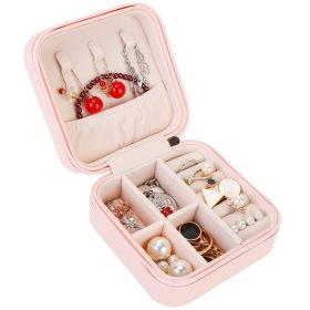 Mini Jewelry Storage Box Portable Ring Earring Necklace Storage Travel Case PU Leather Jewelry Organizer Gift (Option: JewelryBoxPink)